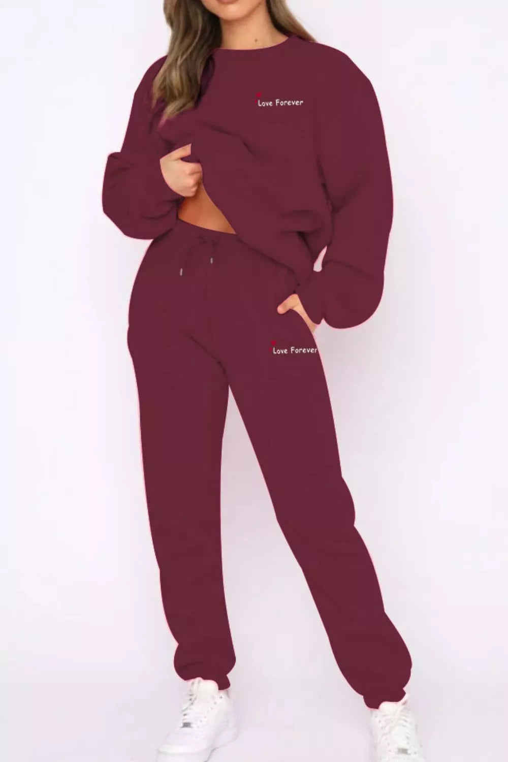 Round Neck Sweatshirt and Joggers Set, view 33