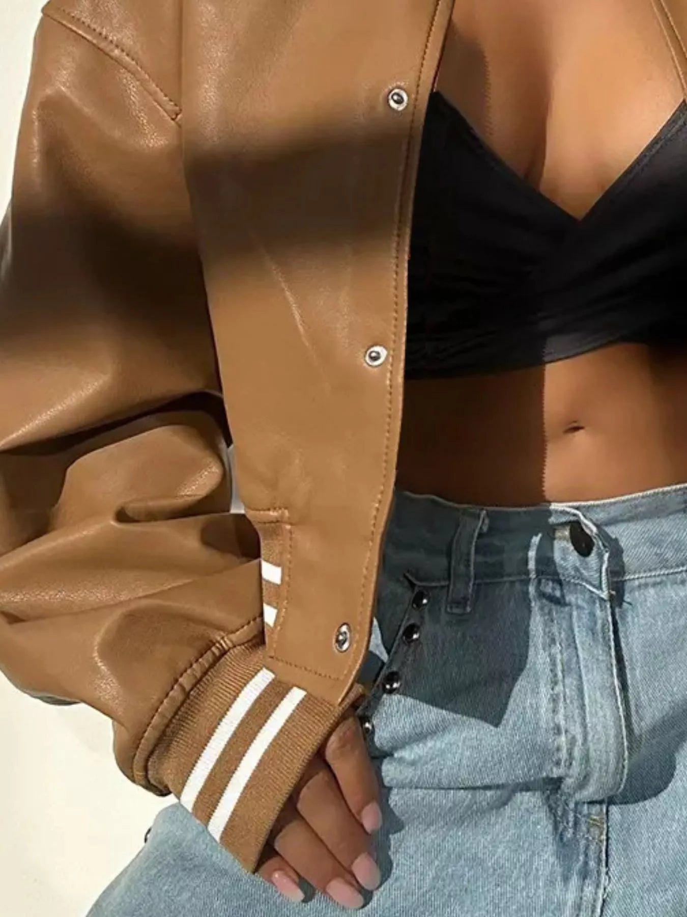 Snap Down Long Sleeve Jacket - Fashorio