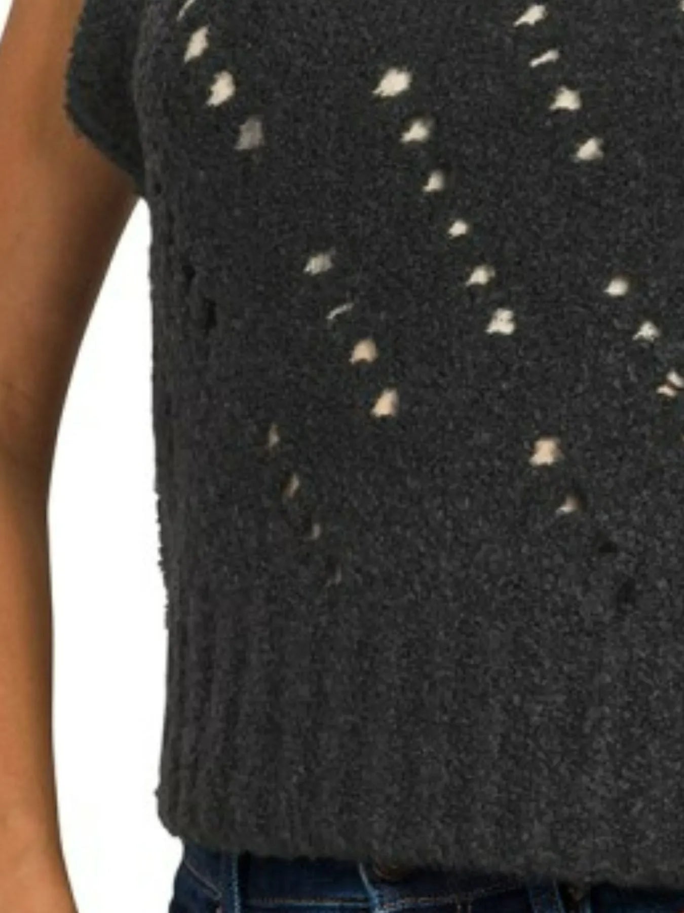 Zenana Openwork Textured Wool Sweater Vest - Fashorio