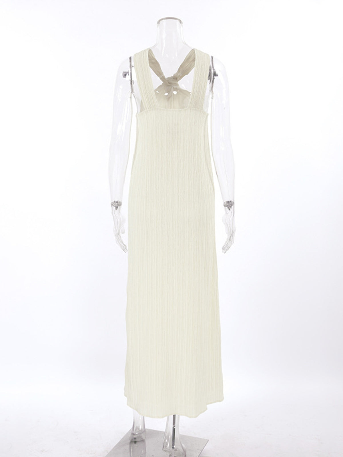 halter neck flowy maxi dress full length view