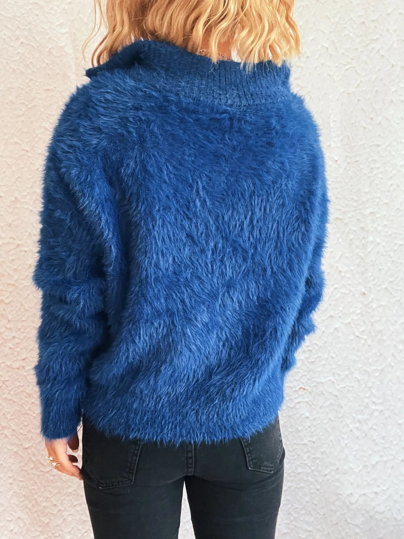 Cozy Fuzzy Half-Zip Sweater - Fashorio
