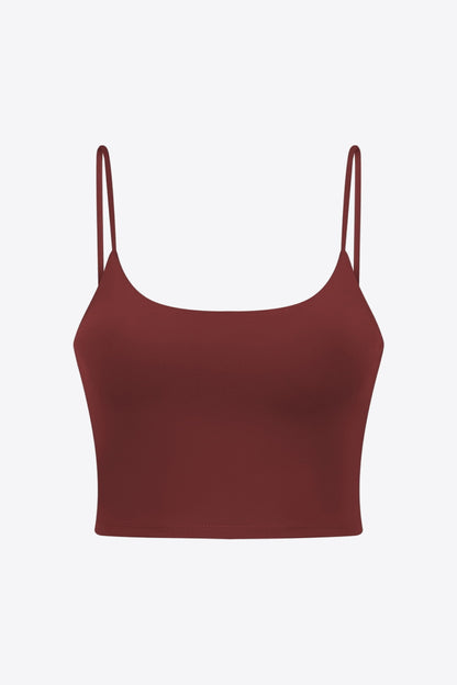 Millennia Feel Like Skin Scoop Neck Sports Cami Rust - Fashorio