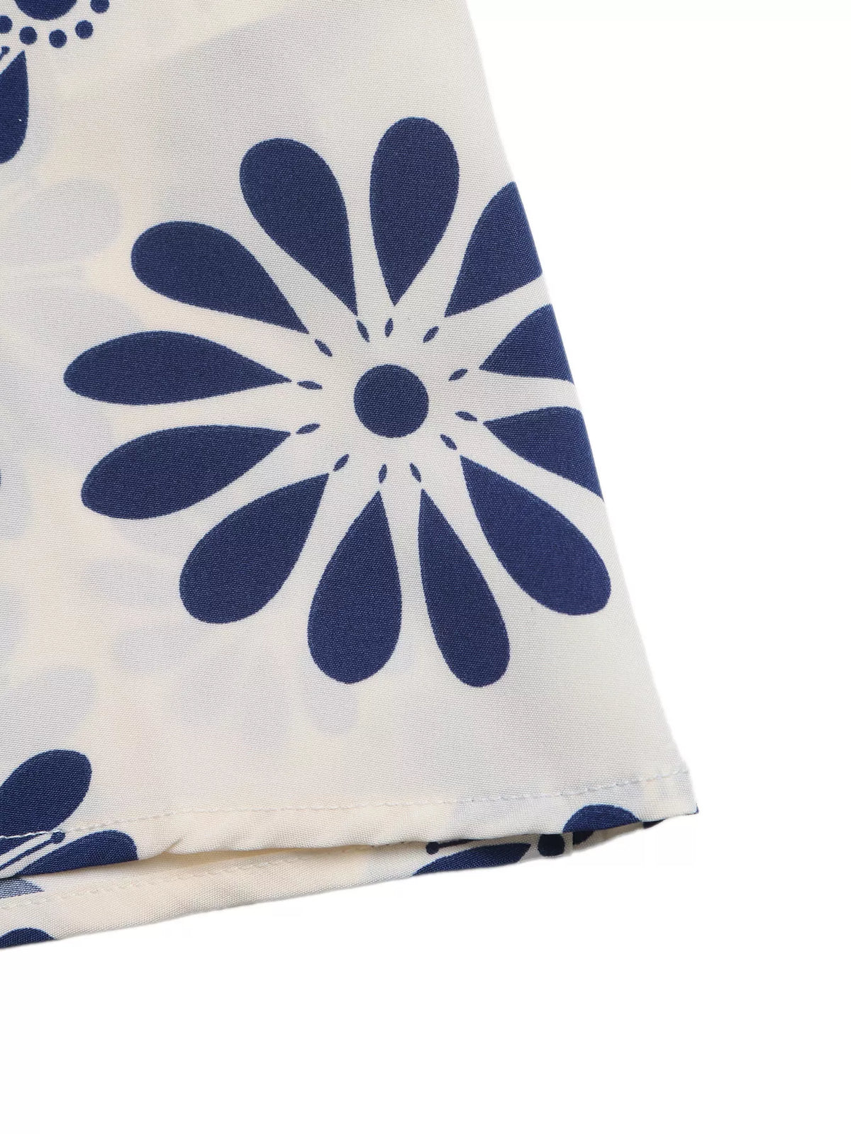 navy blue floral cutout waist maxi dress close up view
