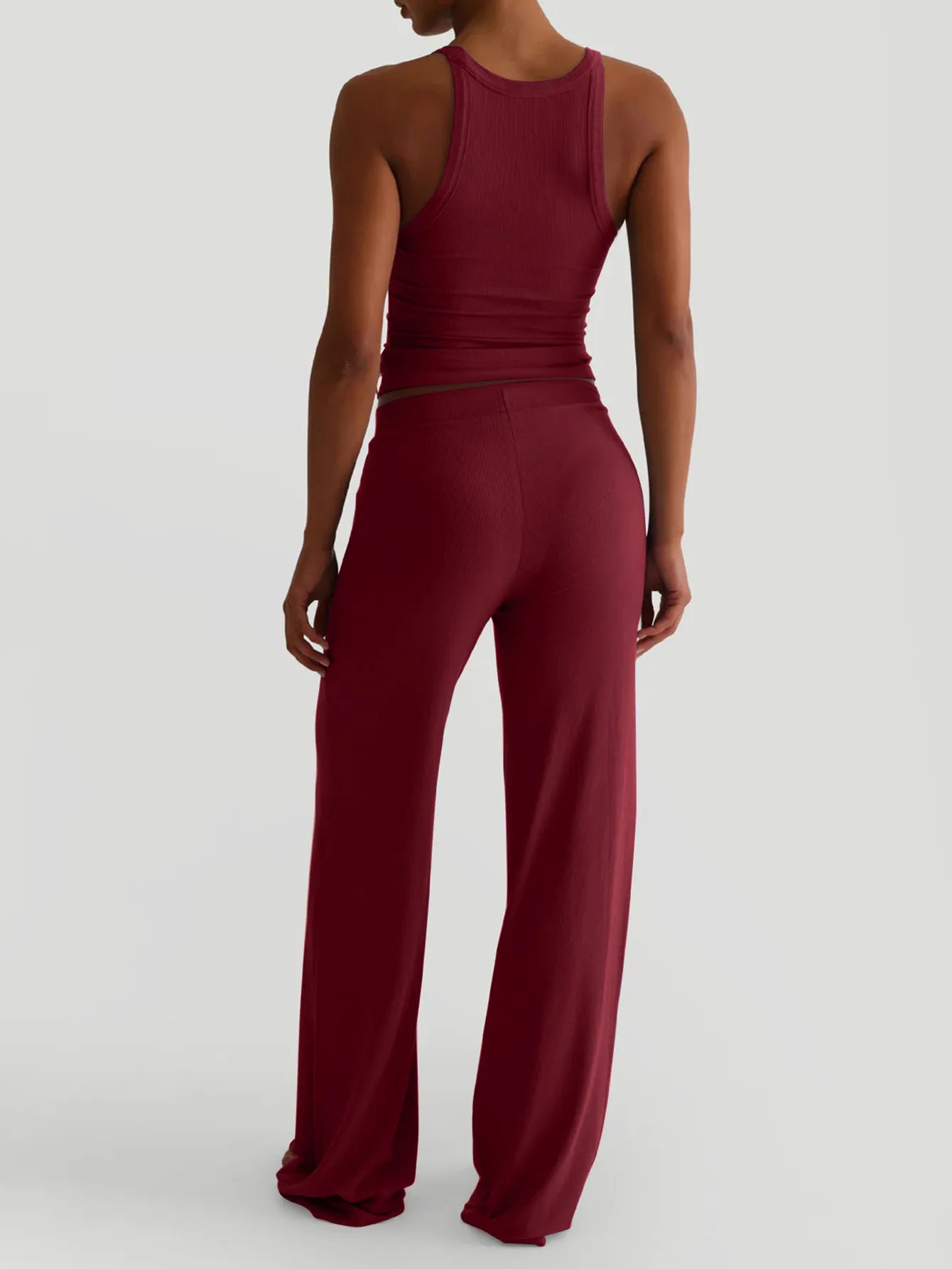 Scoop Neck Tank and Pants Set - Fashorio