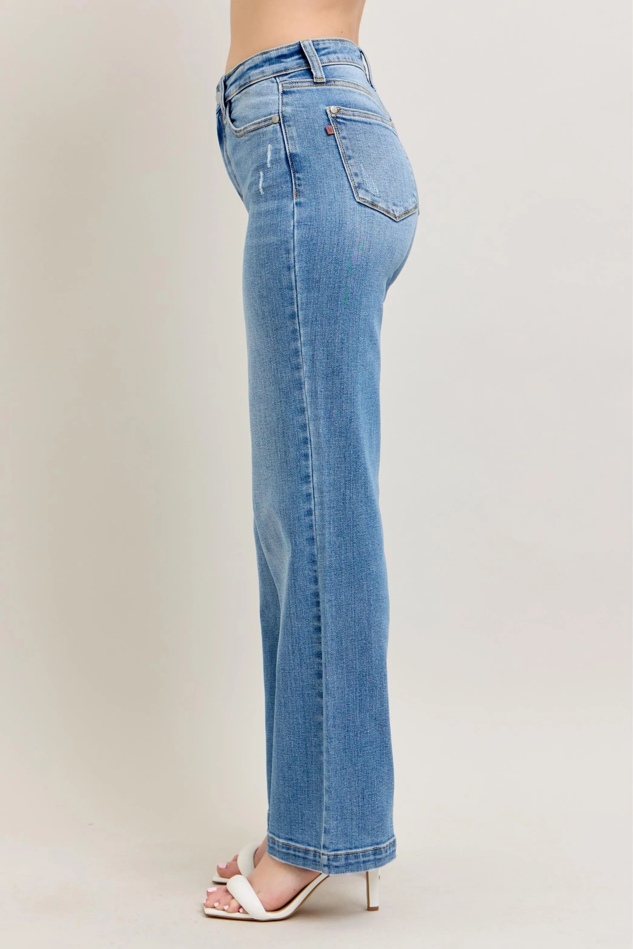 Judy Blue Full Size High Waist Straight Jeans Plus Size - Fashorio