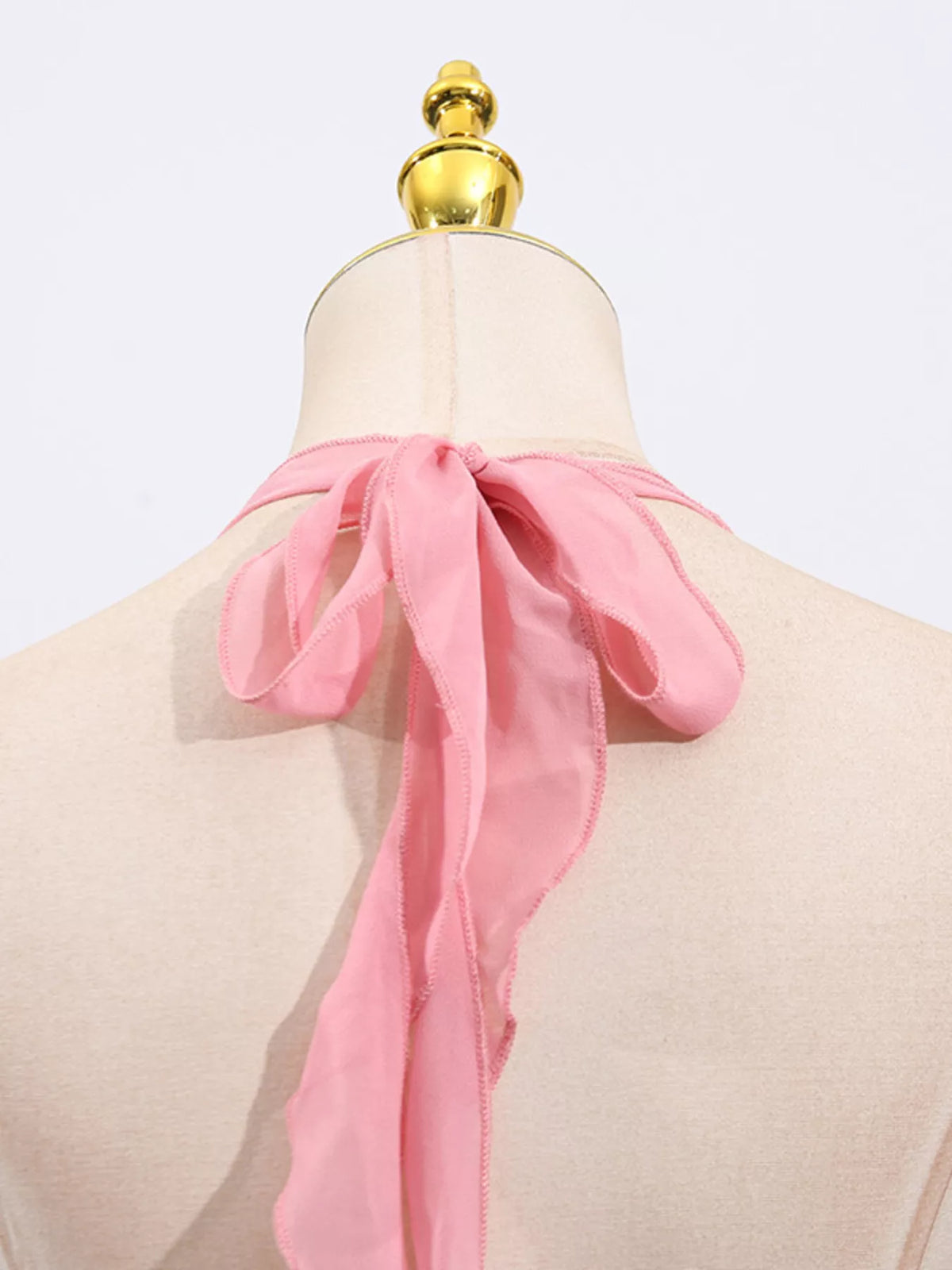 Sequin Halter Neck Mini Dress hemline detail
