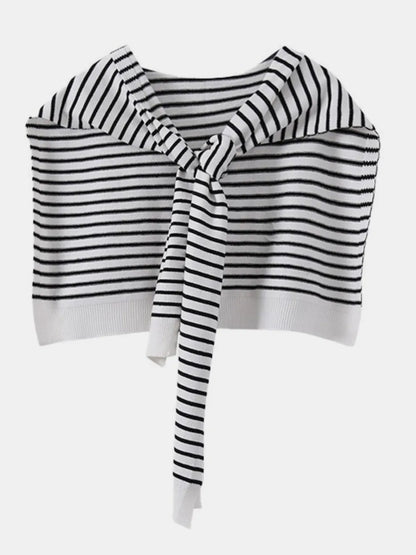 Striped Contrast Knit Wrap - Fashorio