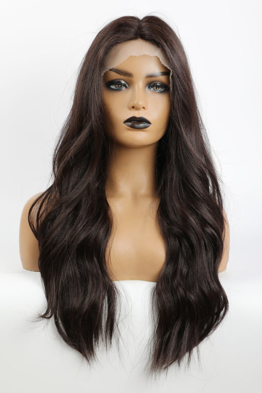 13*2" Lace Front Wigs Synthetic Long Wave 26" Heat Safe 150% Density in Brown Brown One Size - Fashorio