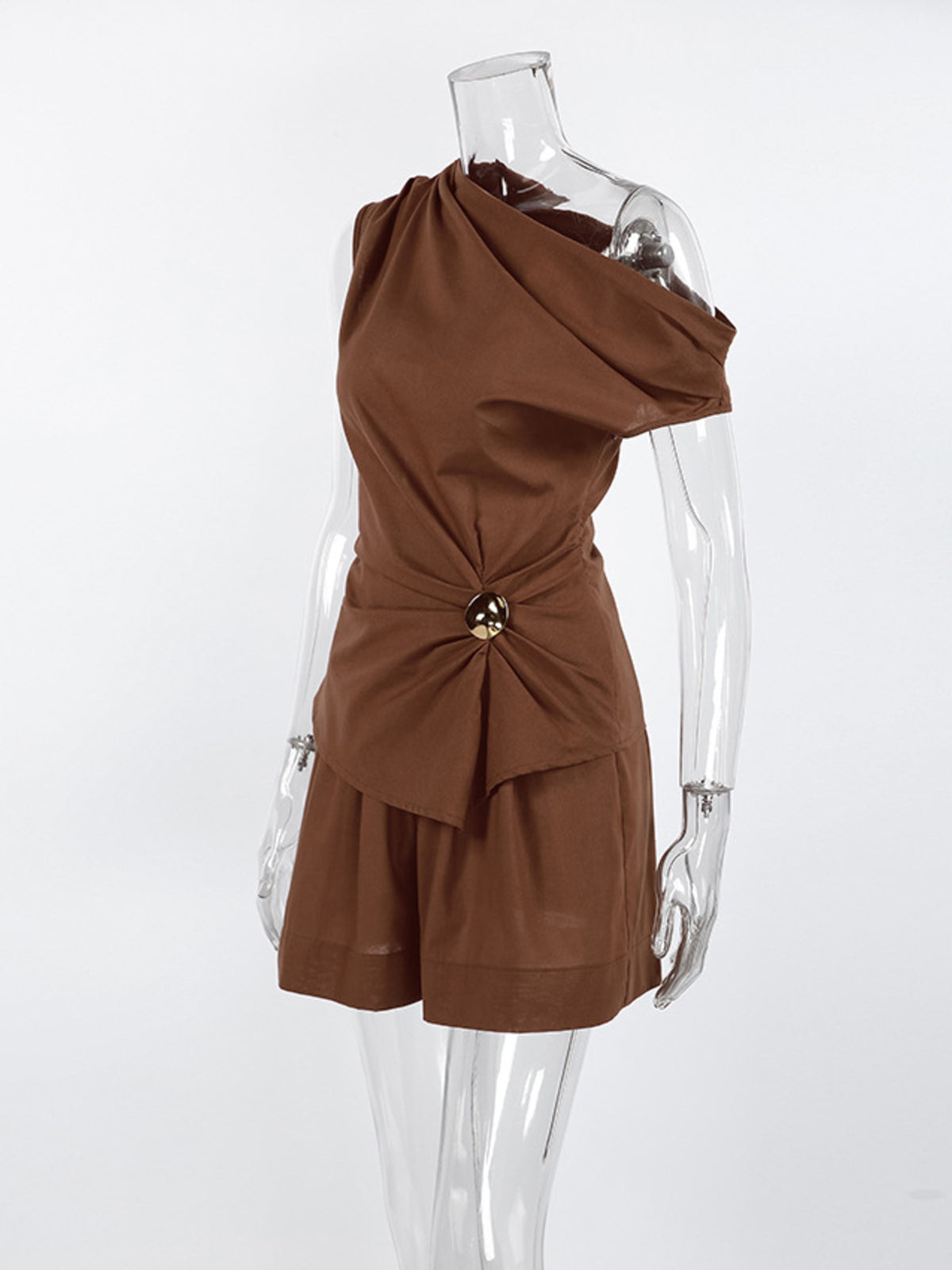 One Shoulder Top and Shorts Two Piece Set, view 9