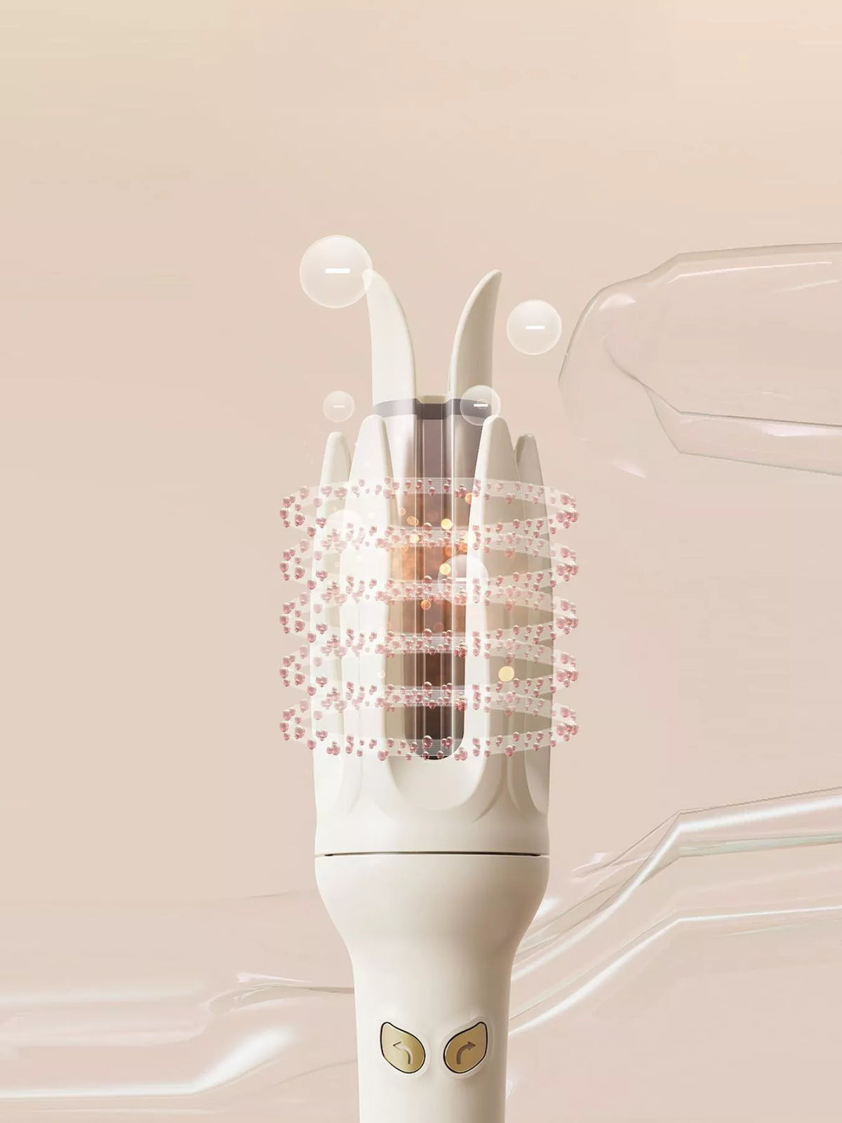 Blush pink automatic curler side view