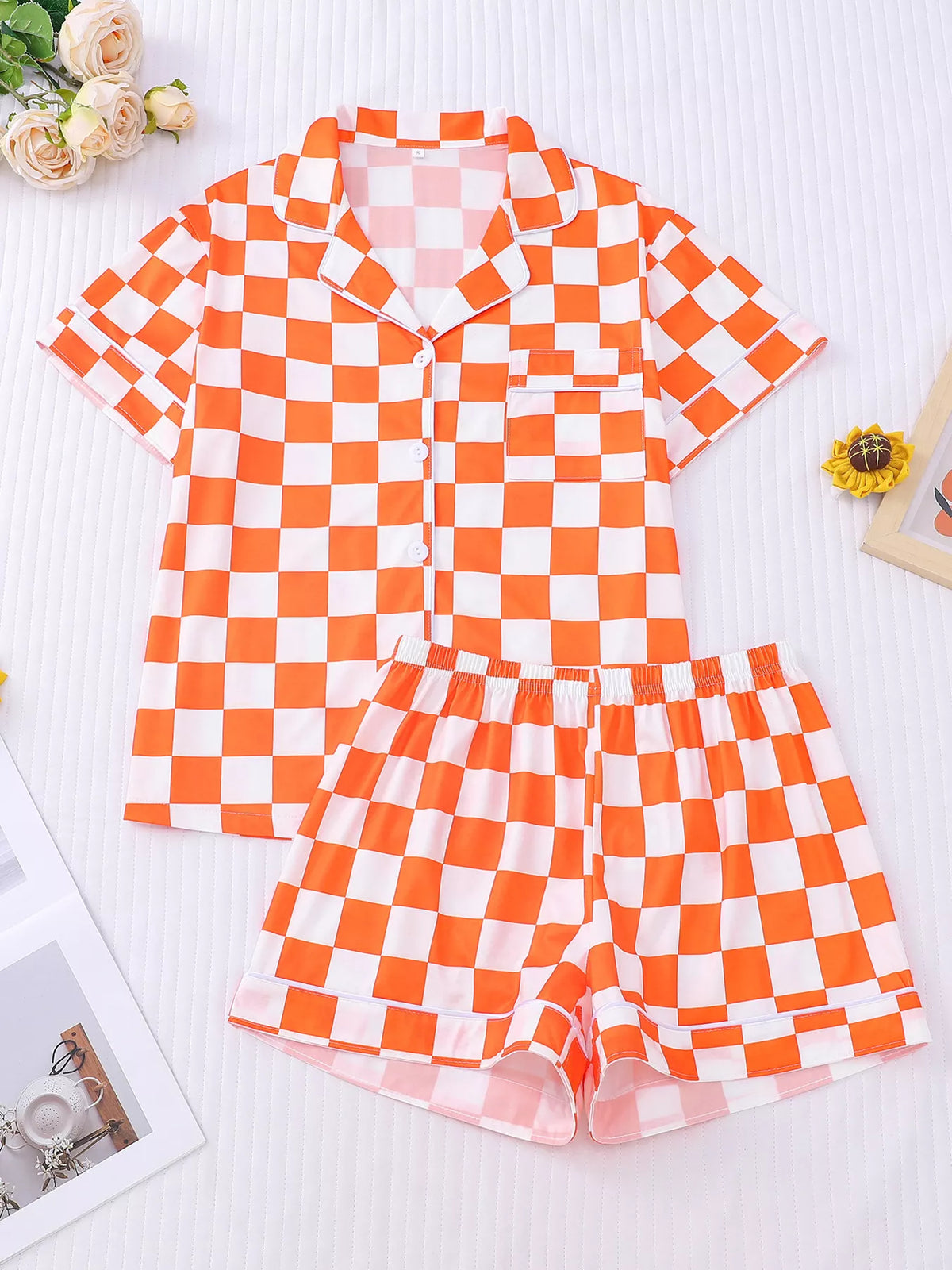 Checkered lounge set styling view