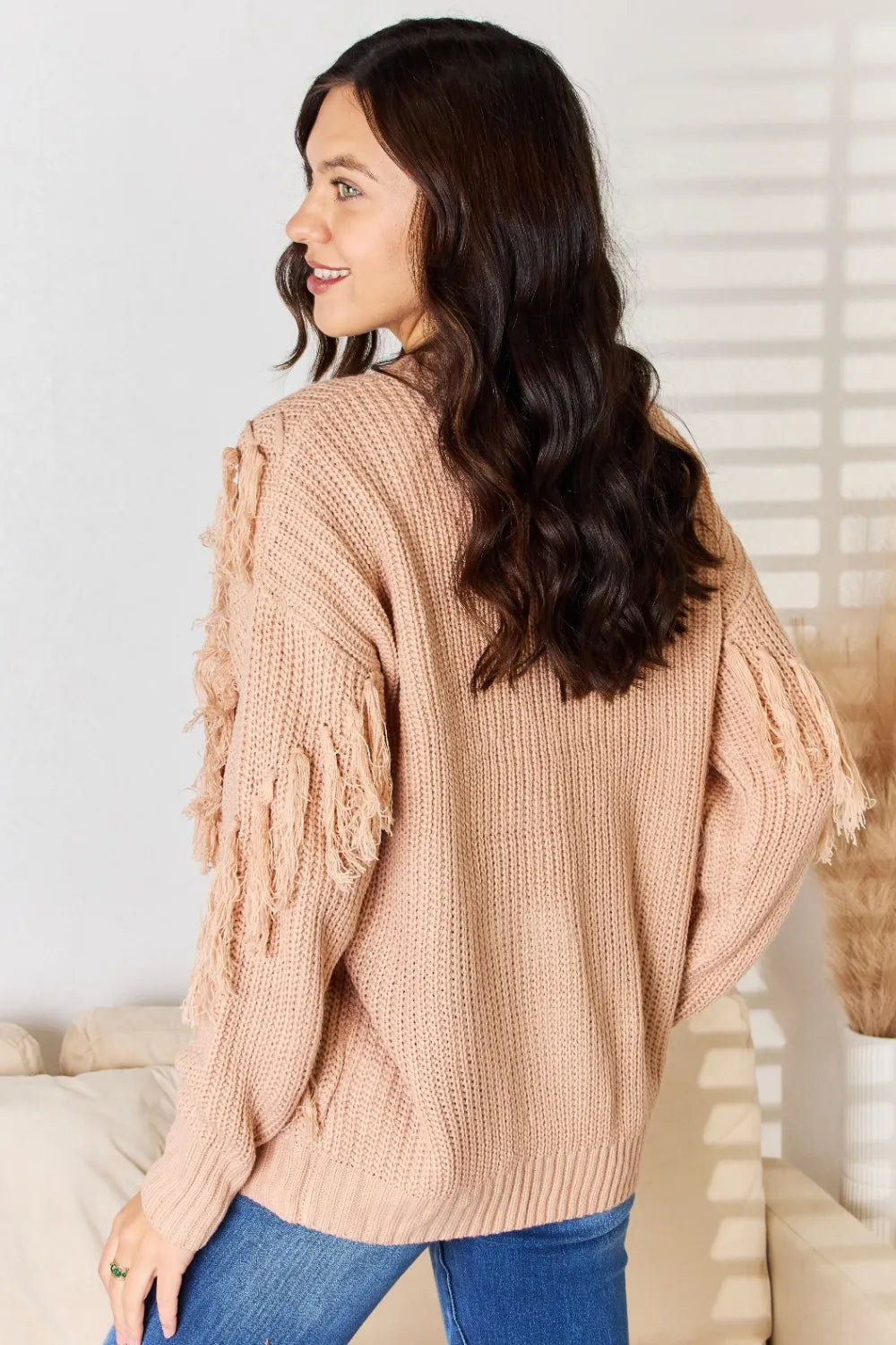 And The Why Tassel Detail Long Sleeve Sweater - Fashorio