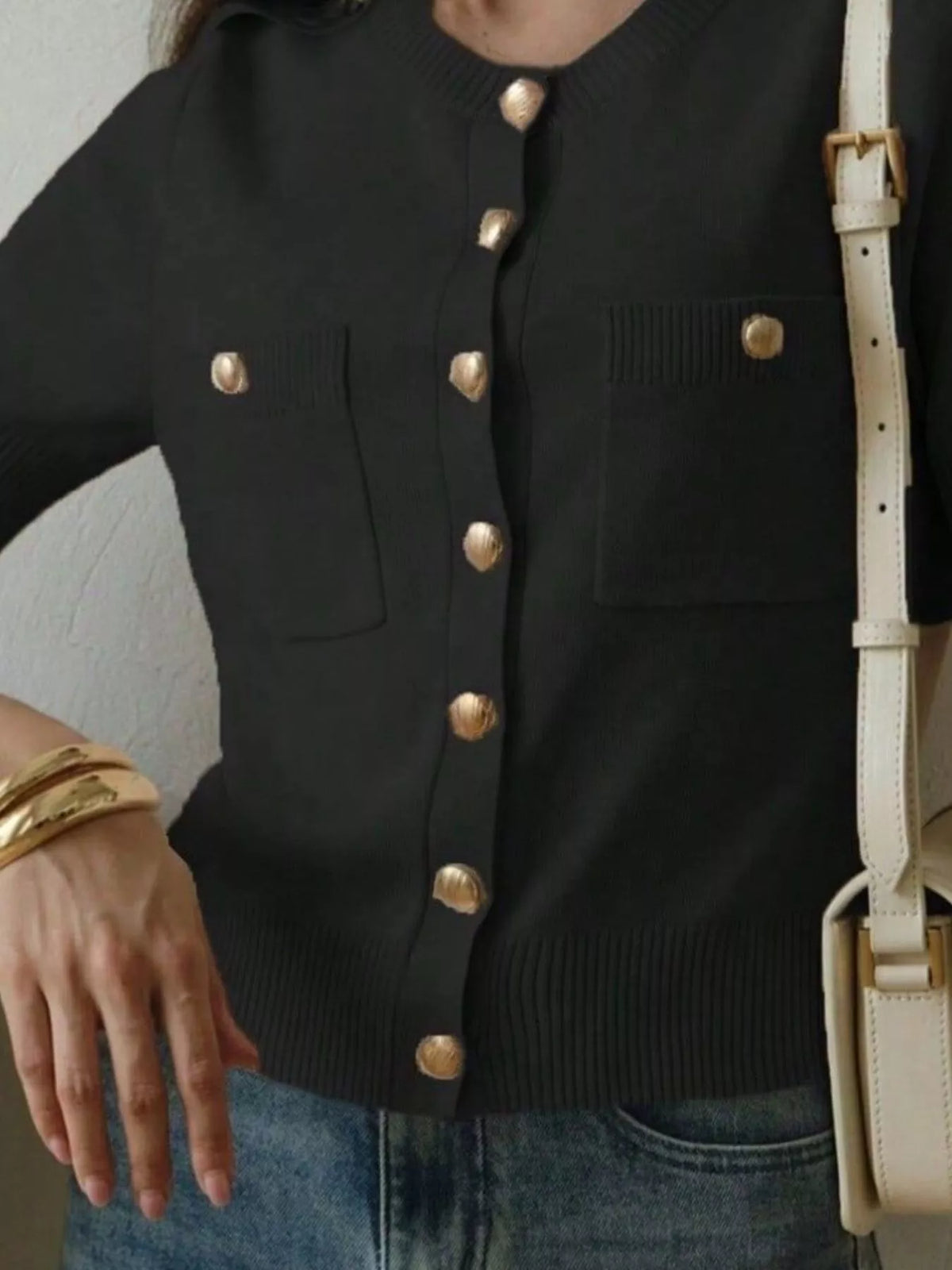Short sleeve cardigan styled look