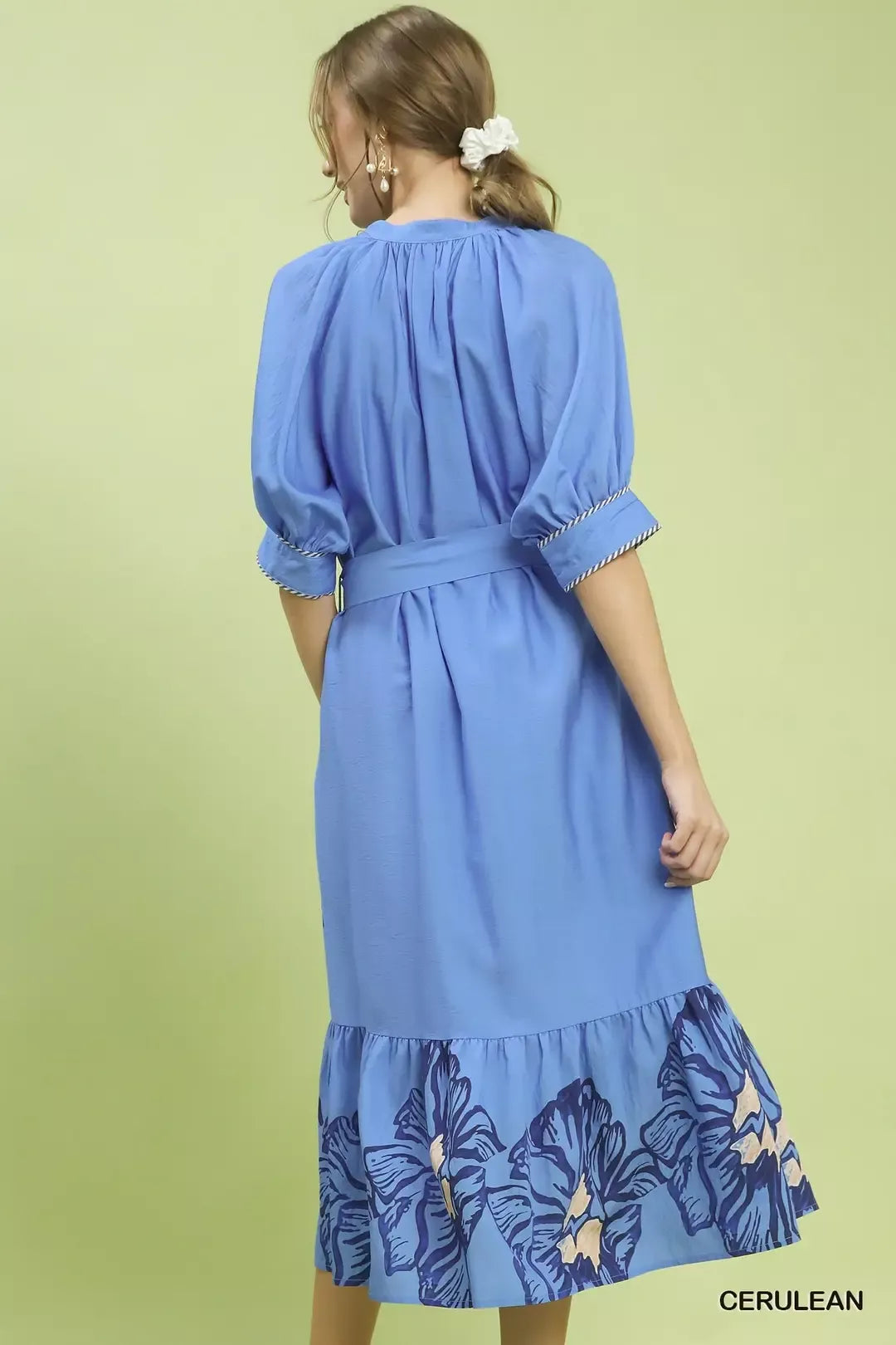 Floral Belted Midi Dress styled look