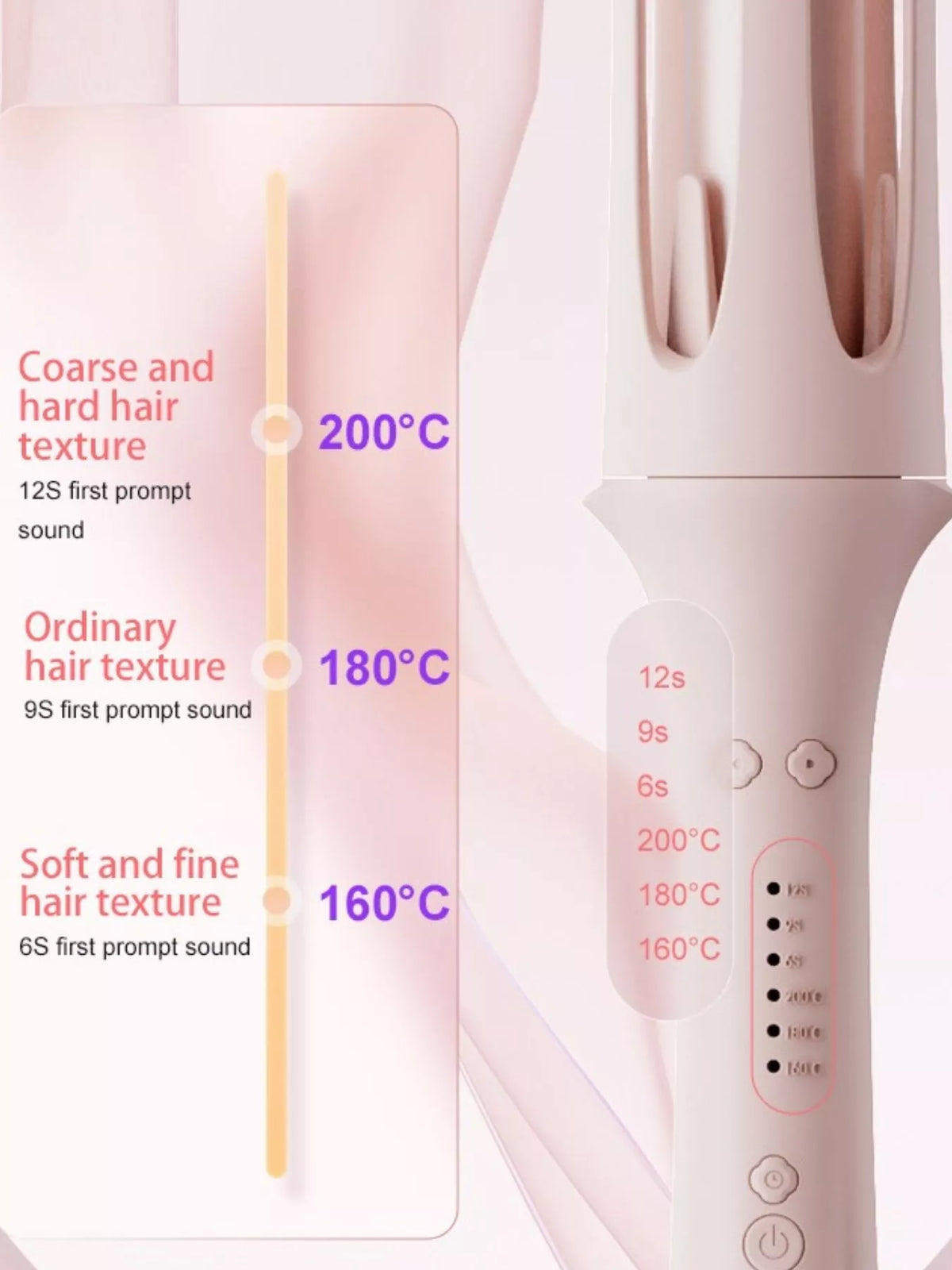 Woman curling hair with rotating iron