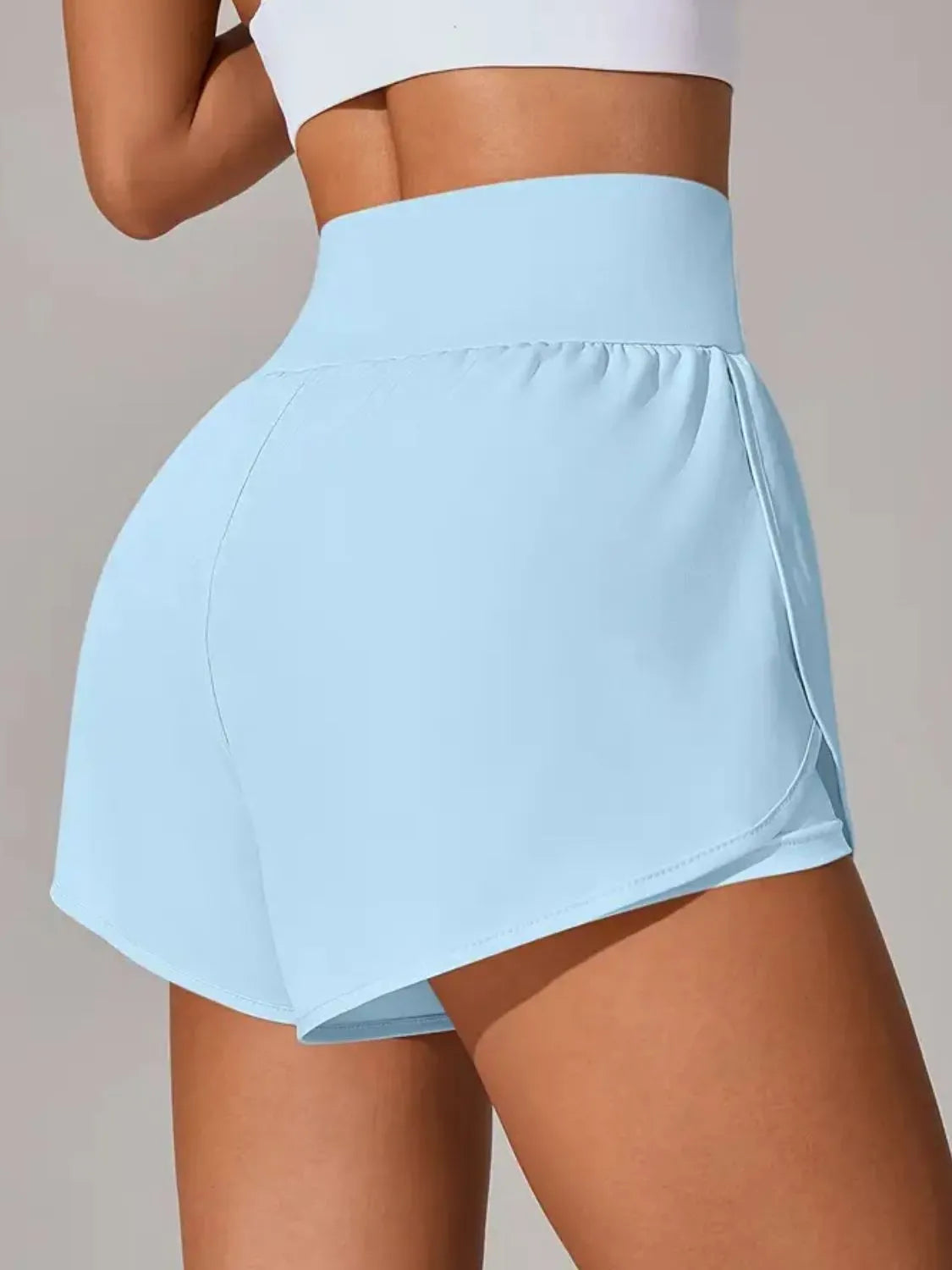 Pocketed High Waist Active Shorts - Fashorio