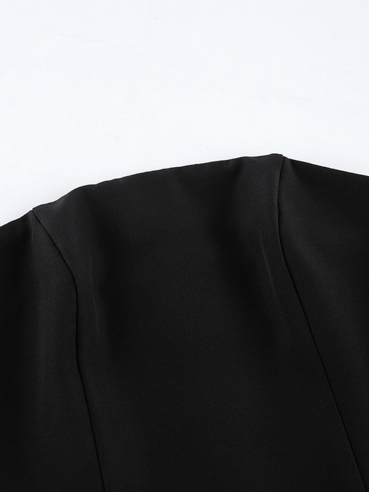 Black pleated strapless tube mini dress front view