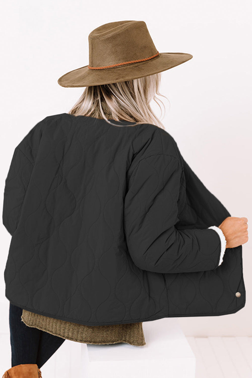 Long Sleeve Button Front Winter Coat - Fashorio