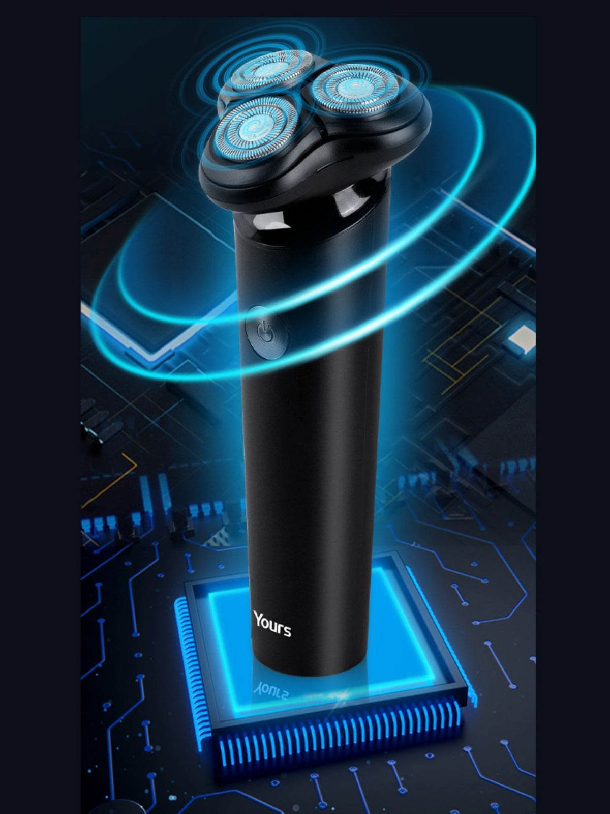 Rotary shaver with charging cable