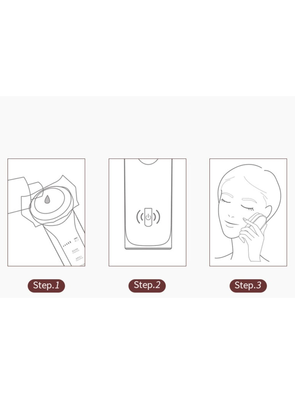 Facial device control button detail