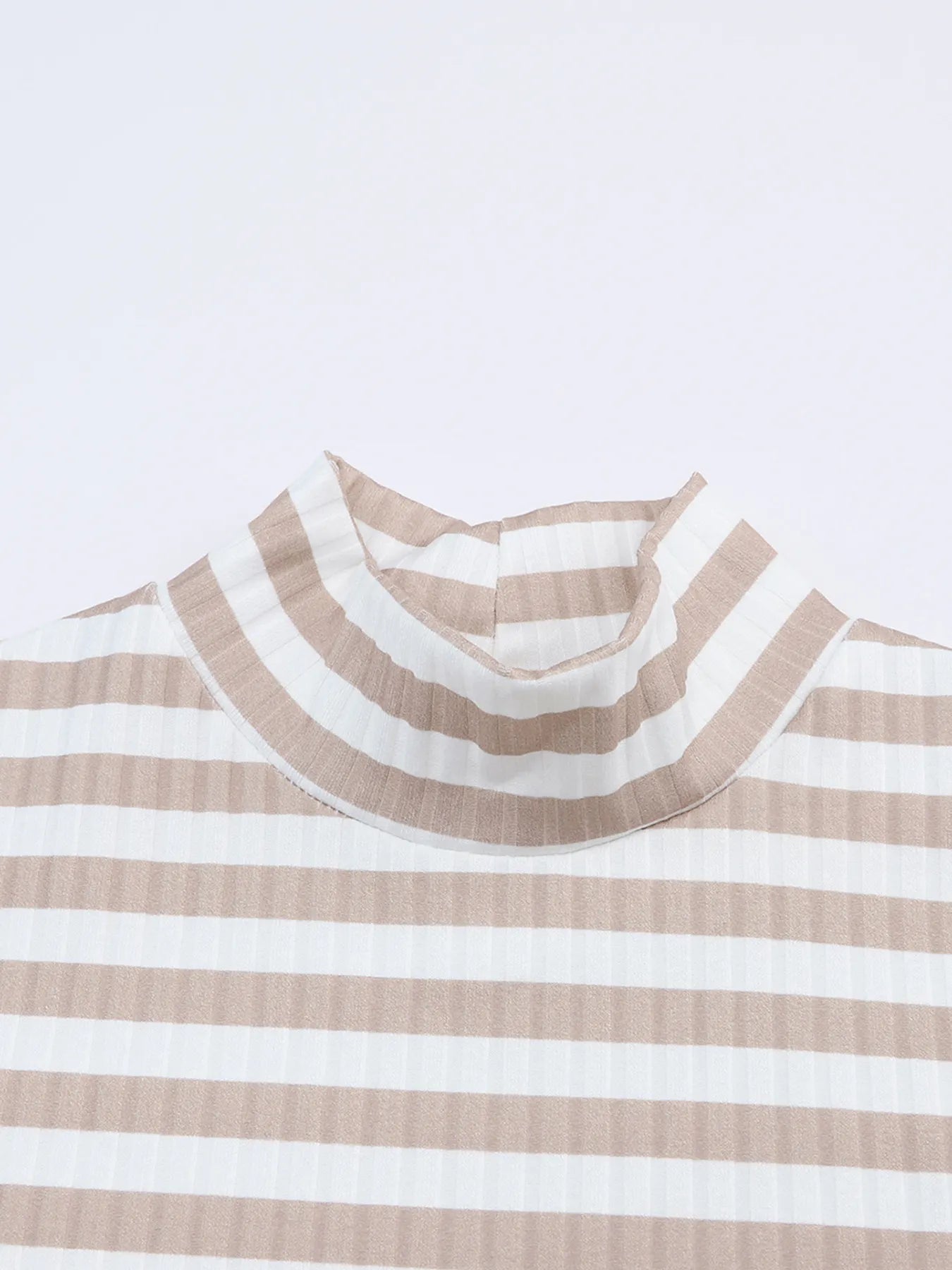 Striped Textured Knit Long Sleeve Tee - Fashorio