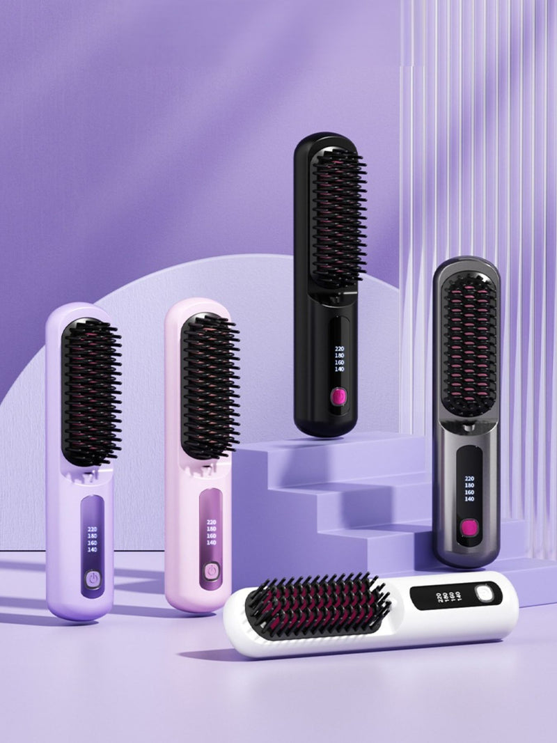 Portable straightening comb in black
