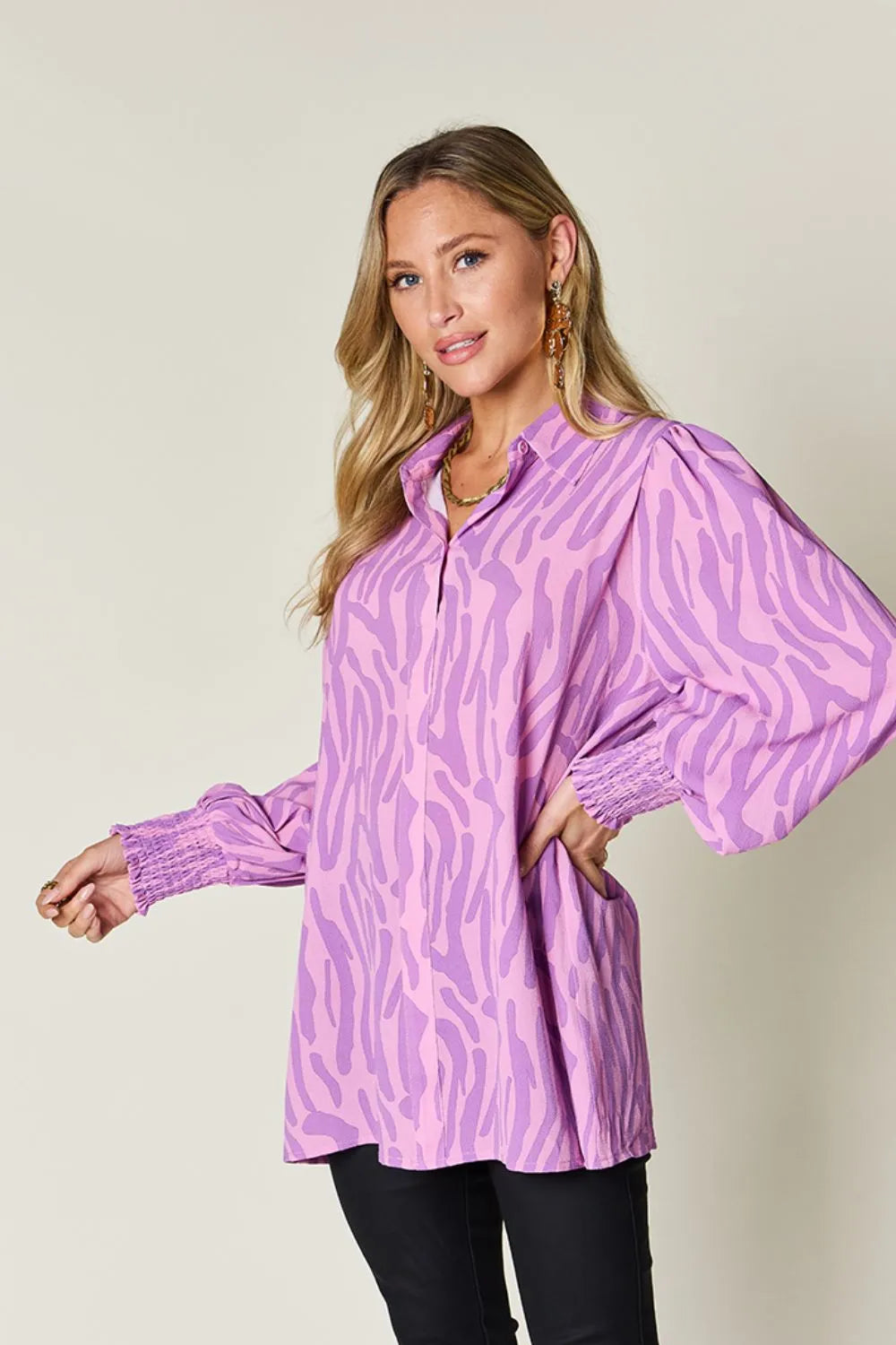 Back view of the smocked blouse