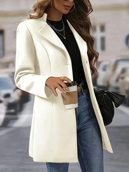 Single-Breasted Longline Blazer Coat - Fashorio