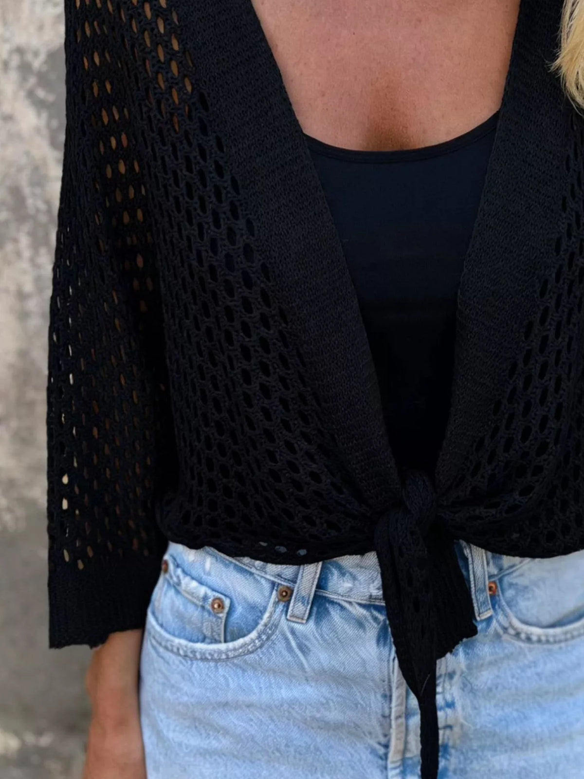Crochet cover up full length pose