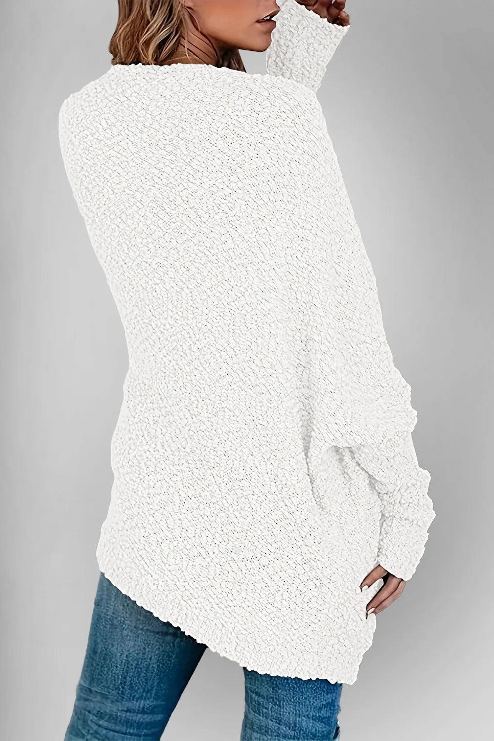 Double Take Pocketed Open Front Long Sleeve Cardigan - Fashorio