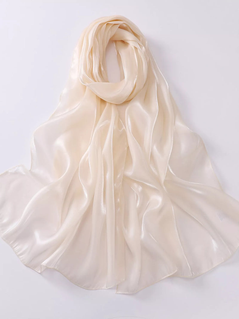 Solid color organza scarf front drape