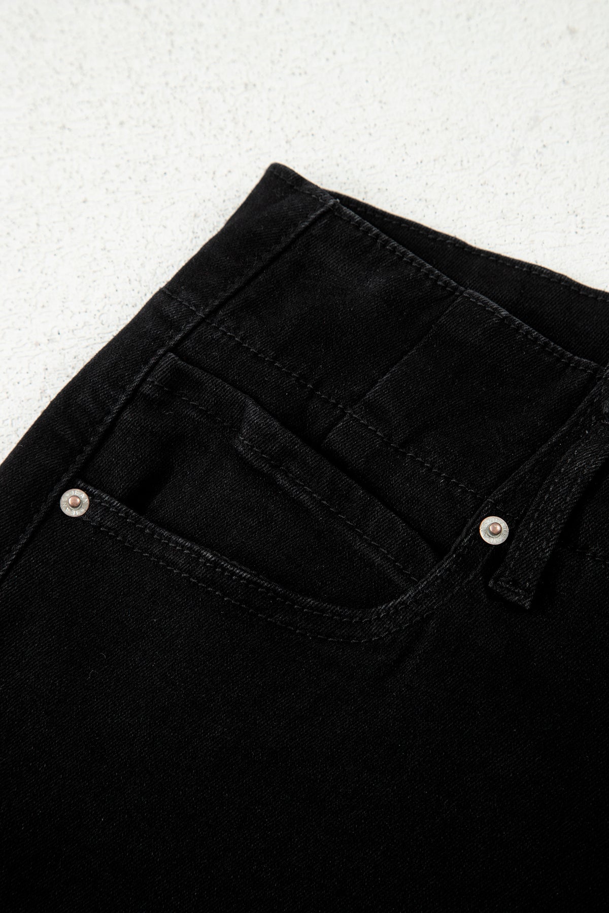 White colorway high waist wide leg jeans front view