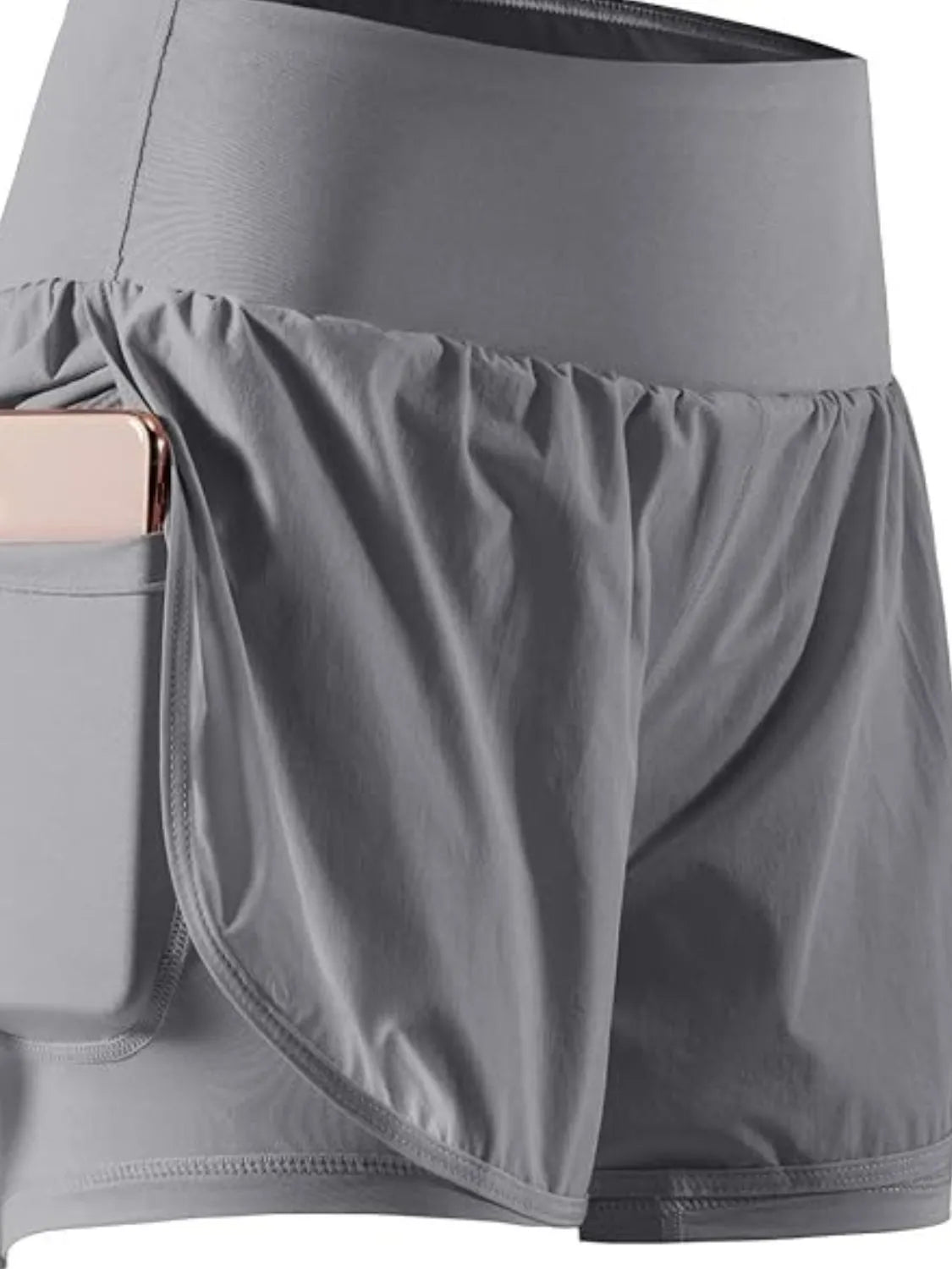 Pocketed High Waist Active Shorts - Fashorio
