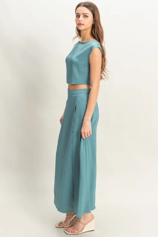HYFVE Sleeveless Top and Maxi Skirt Set - Fashorio
