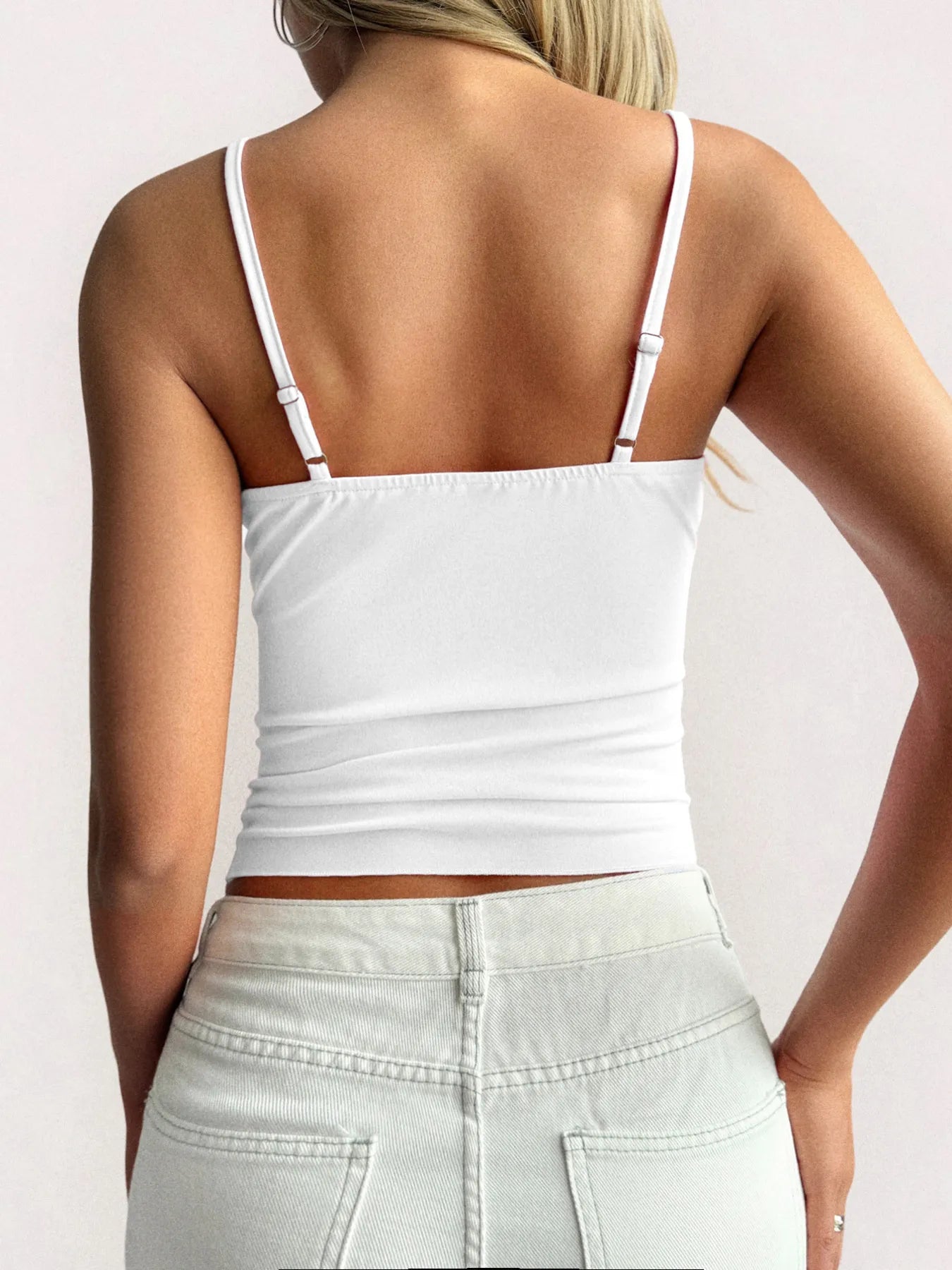 Lace Detail V-Neck Cami - Fashorio