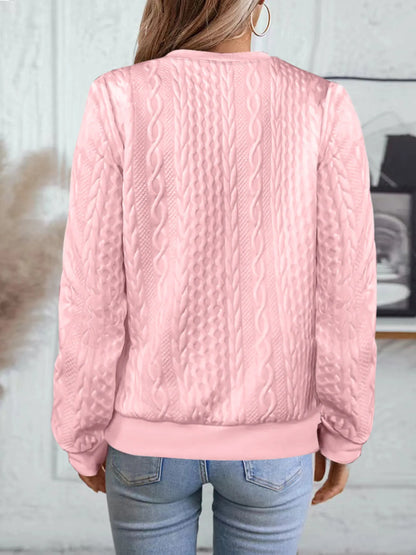 Texture Zip Up Long Sleeve Jacket - Fashorio