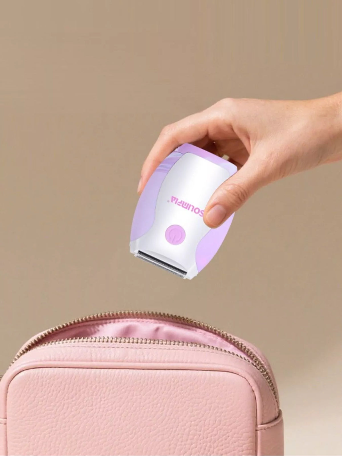Epilator shown in pink and purple