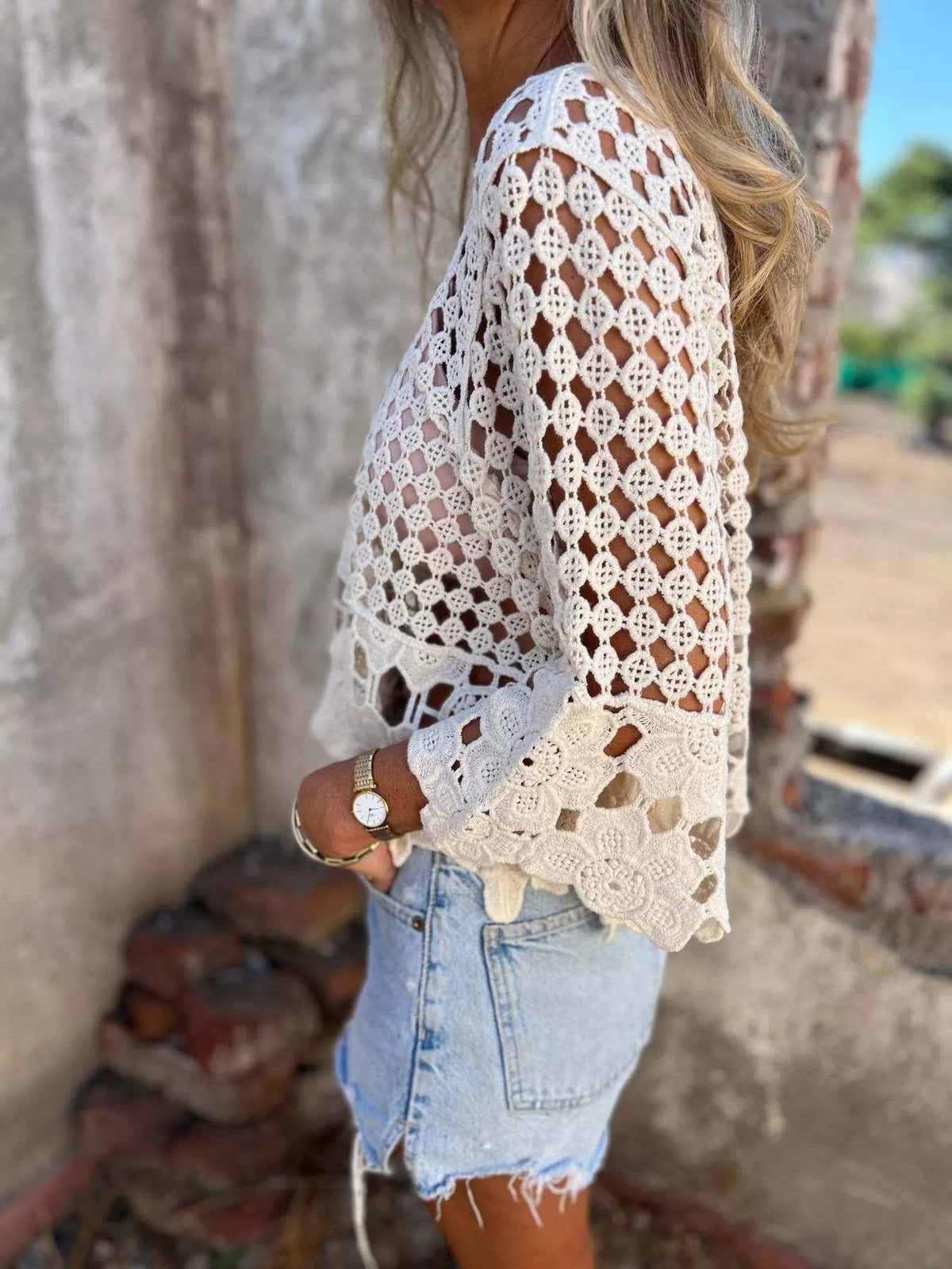 Tassel cover up styled over swimsuit