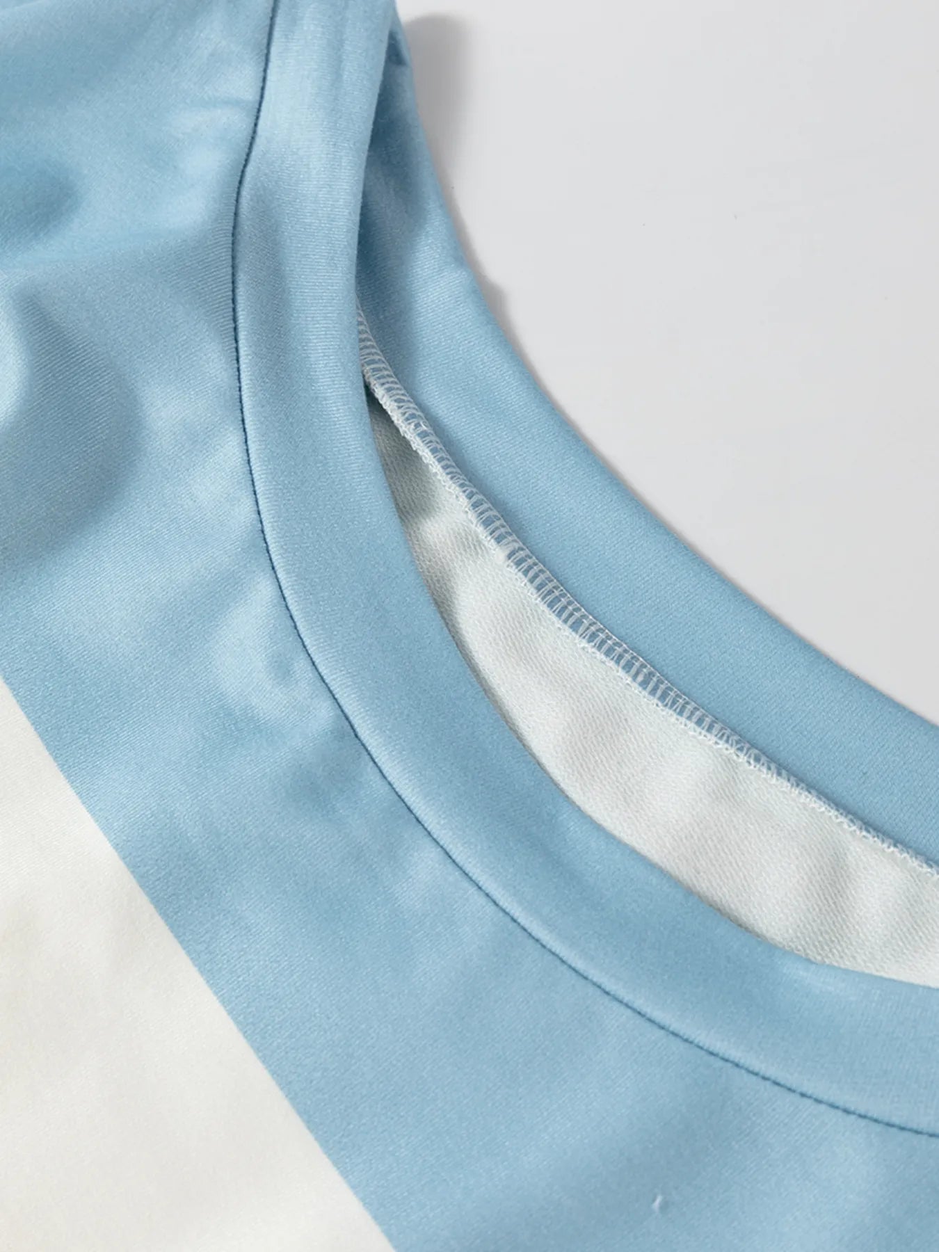 Color Block Drop Shoulder Long Sleeve Top - Fashorio