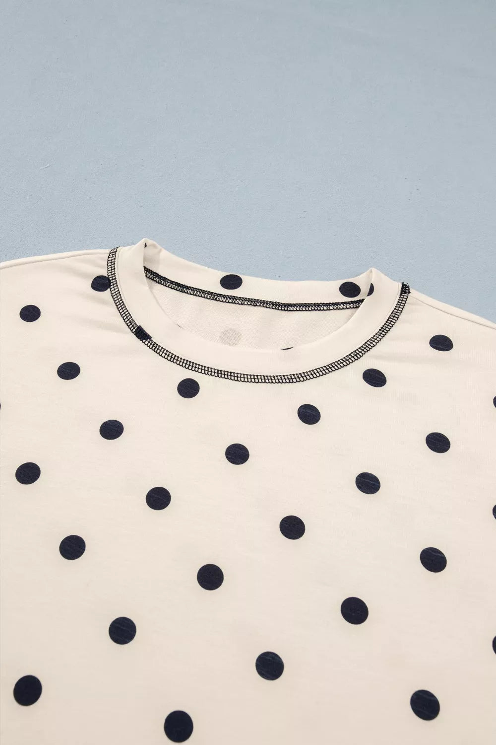 Back view of polka dot matching set