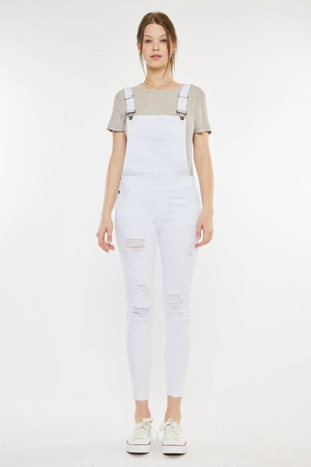 Kancan Distressed Skinny Denim Overalls - Fashorio