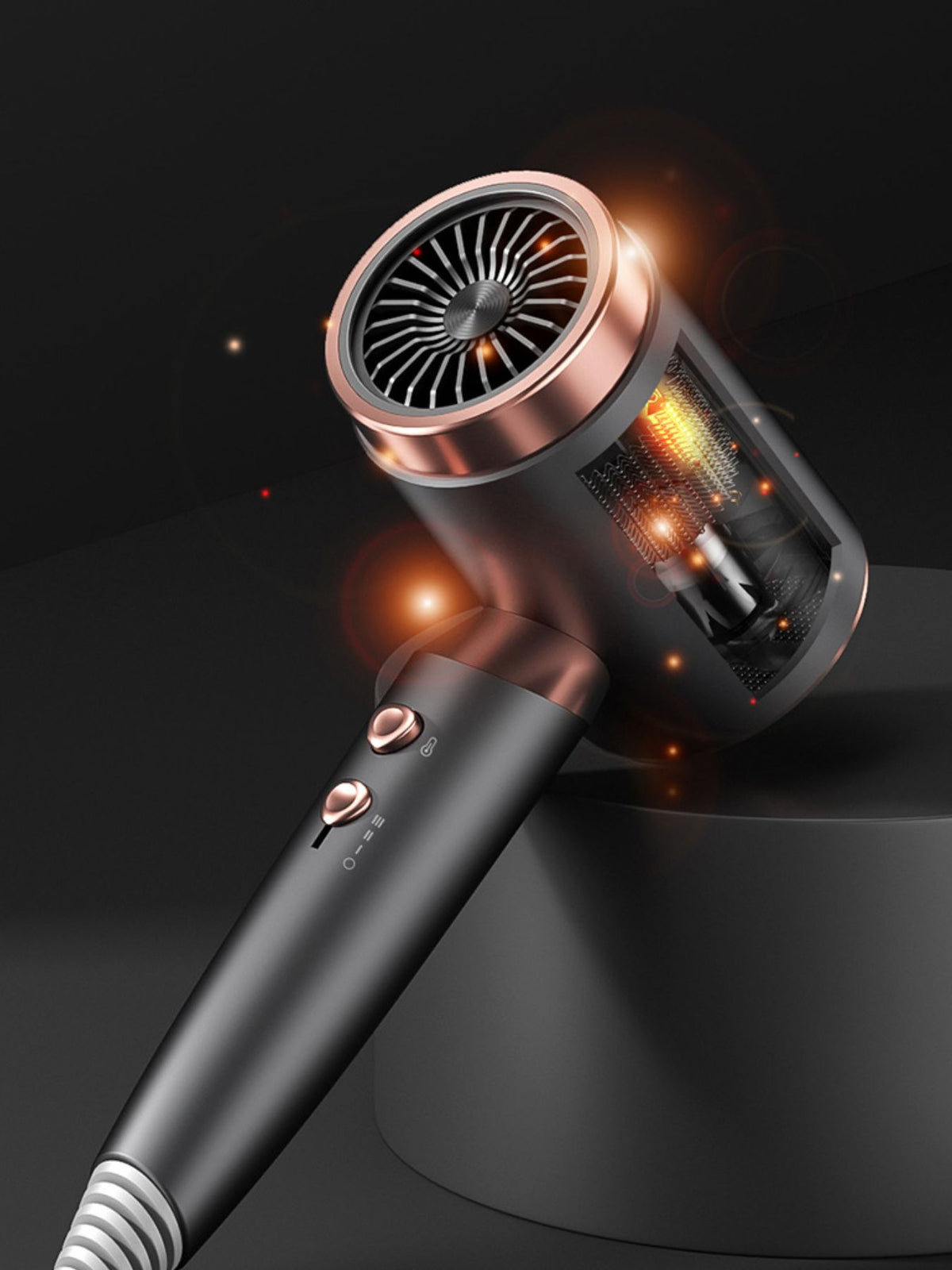 Hair dryer nozzle attachment detail