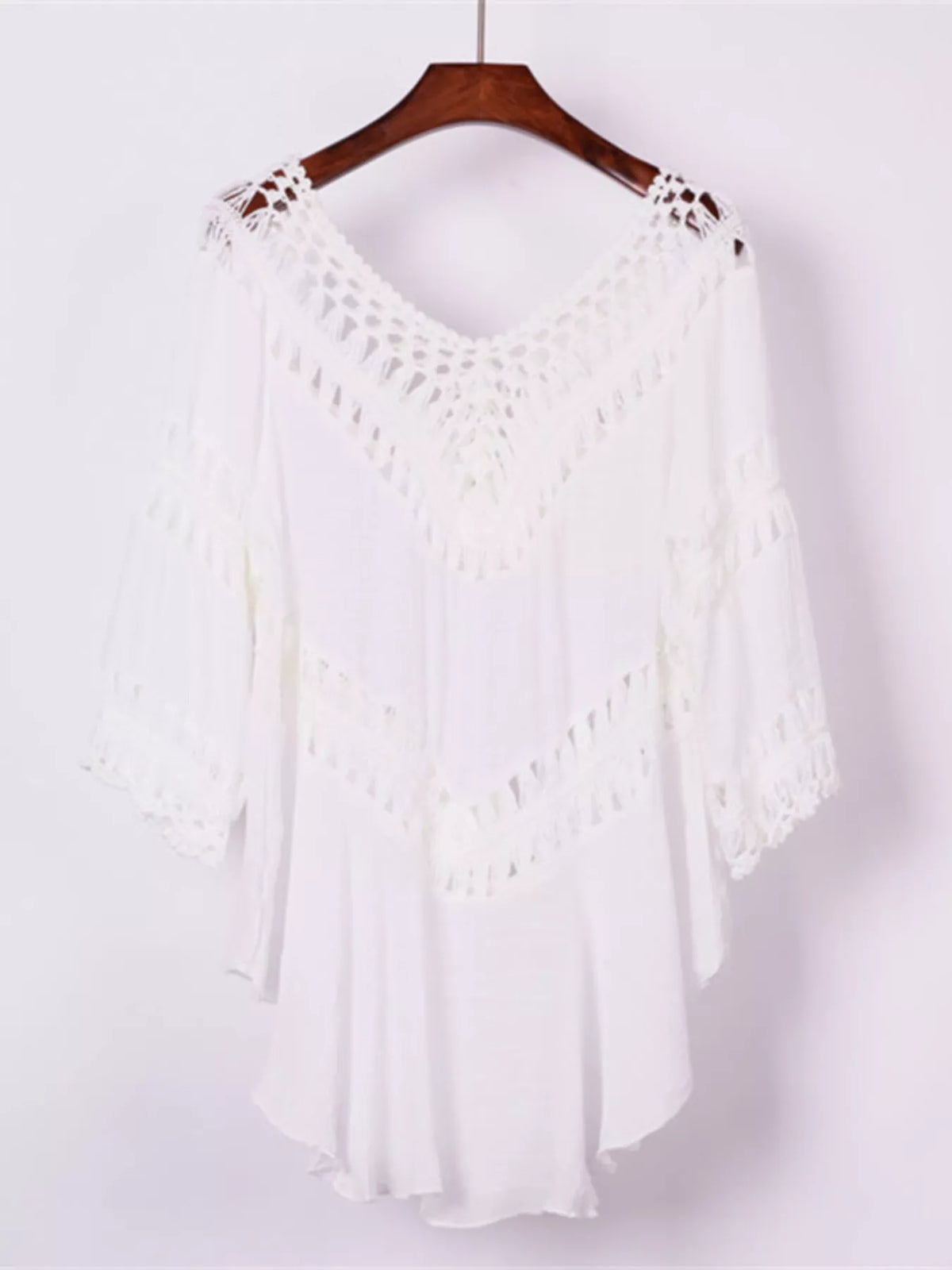Crochet Trim Flowy Cover Up Dress styled look