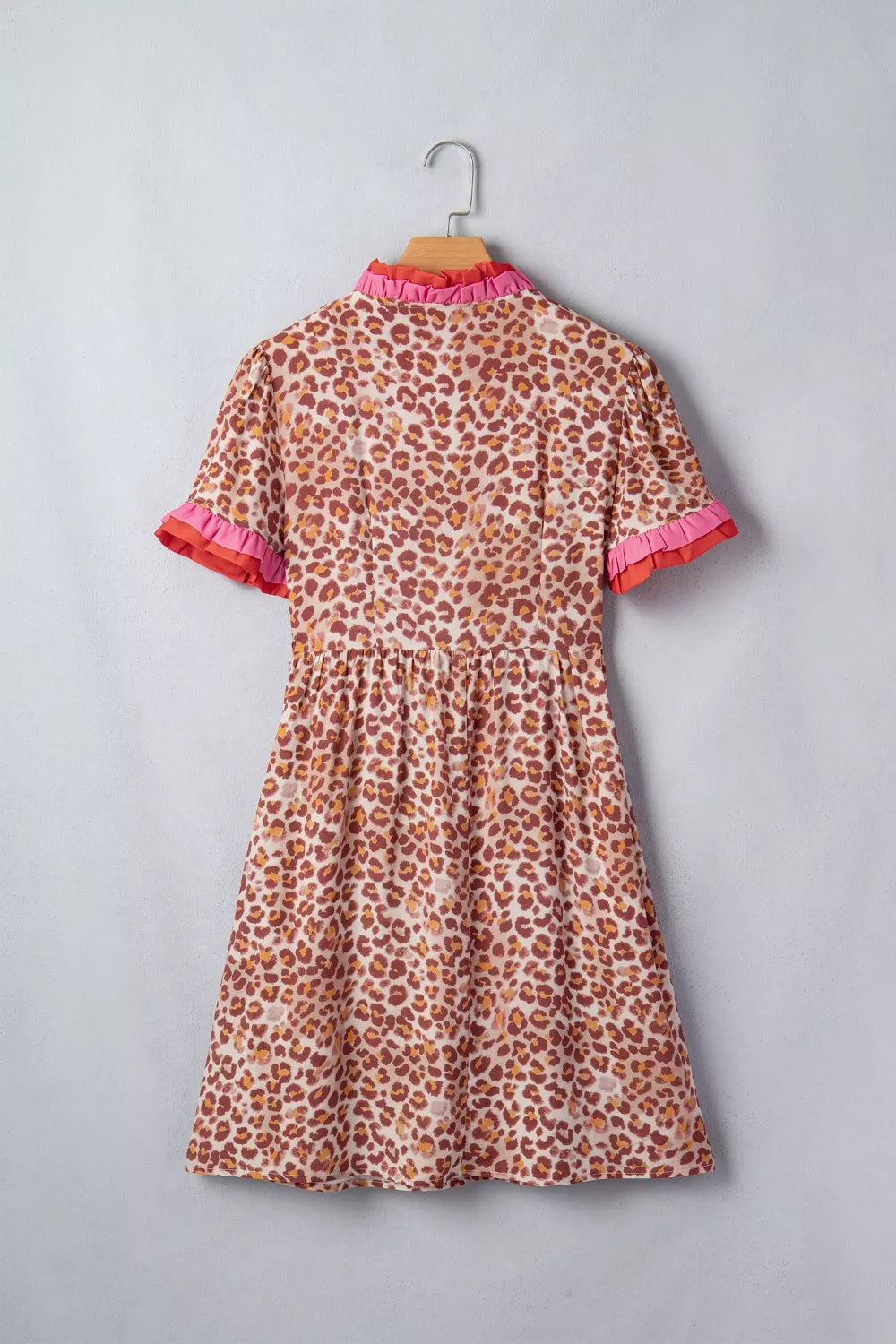 Leopard print short dress back view