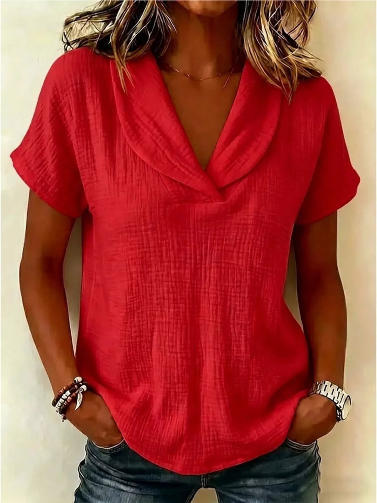 Blouse neckline and shoulder detail