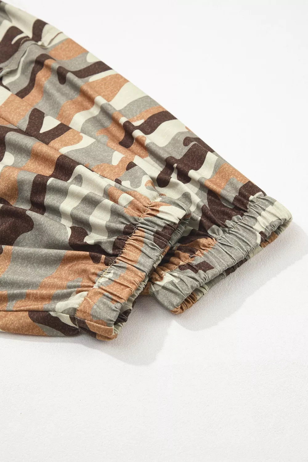 Taupe jogger pants full length styling view