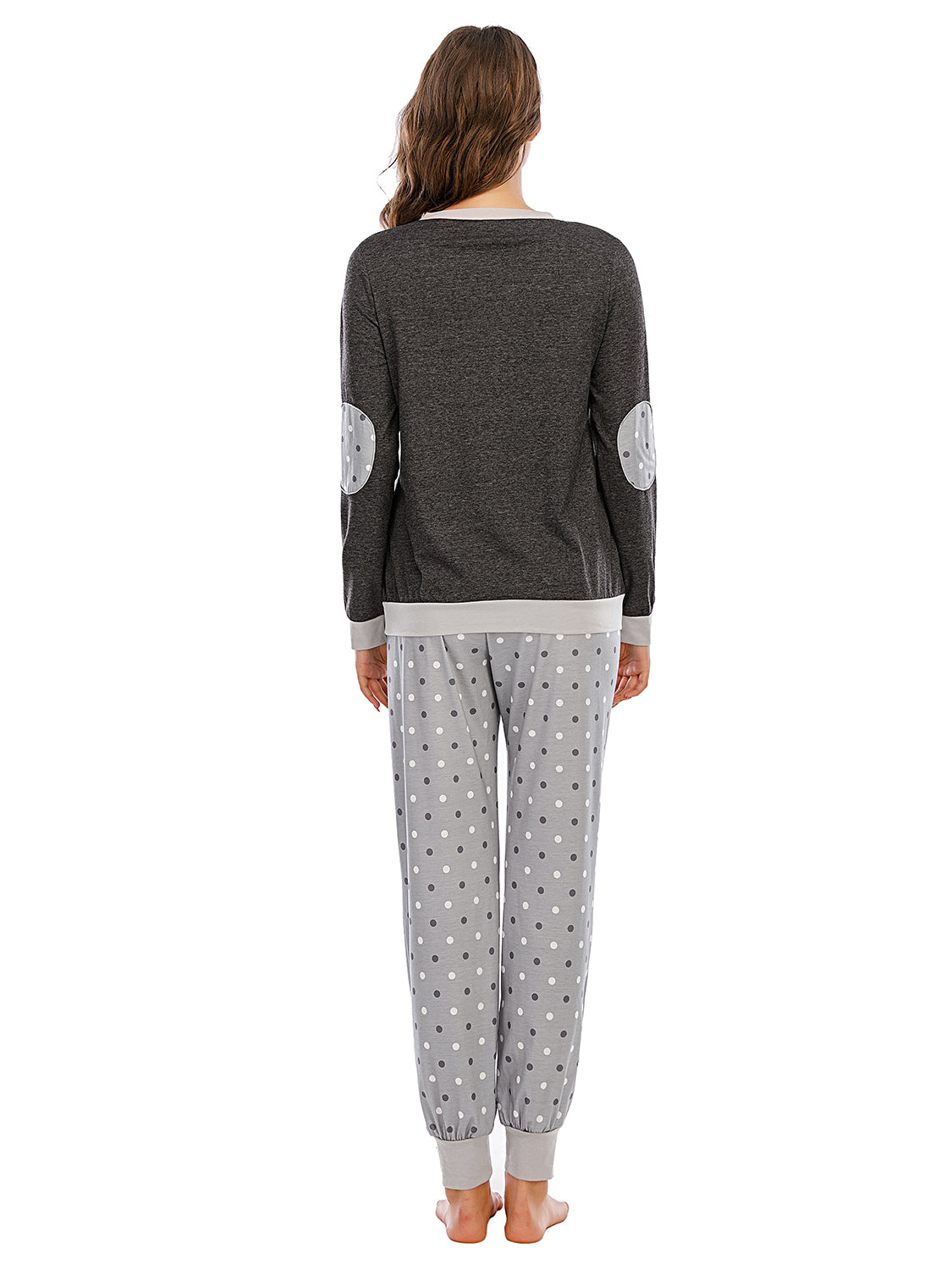 Long Sleeve Top and Polka Dot Pants Set - Fashorio