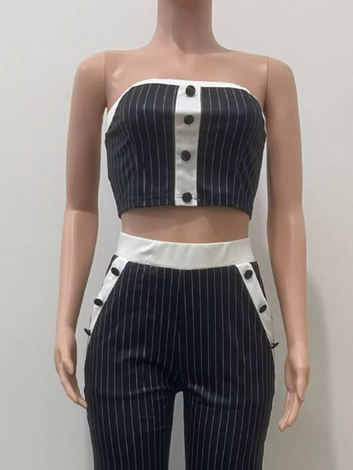 Wide leg pants from the striped set
