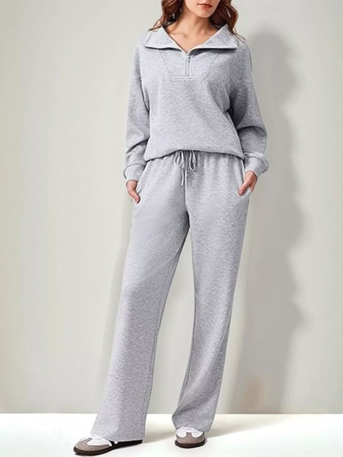 Quarter Zip Top and Pants Set, view 19