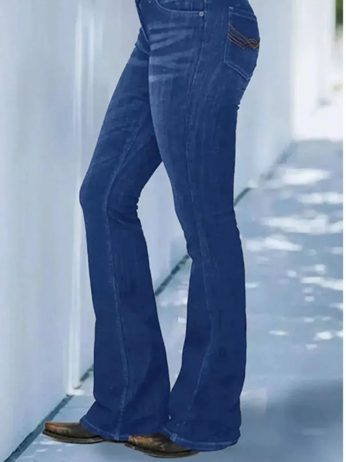 High Waist Flare Jeans with Pockets, view 9